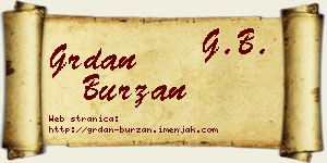 Grdan Burzan vizit kartica